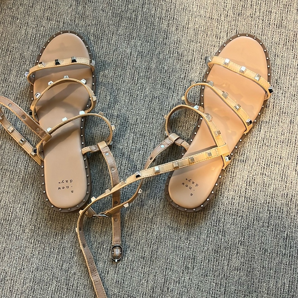 Tan and Gold Sandals